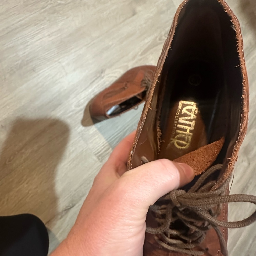 Vintage Rare Leather Oxfords by The Leather Collection Made in Brazil Size 8.5 👑 - Picture 8 of 8